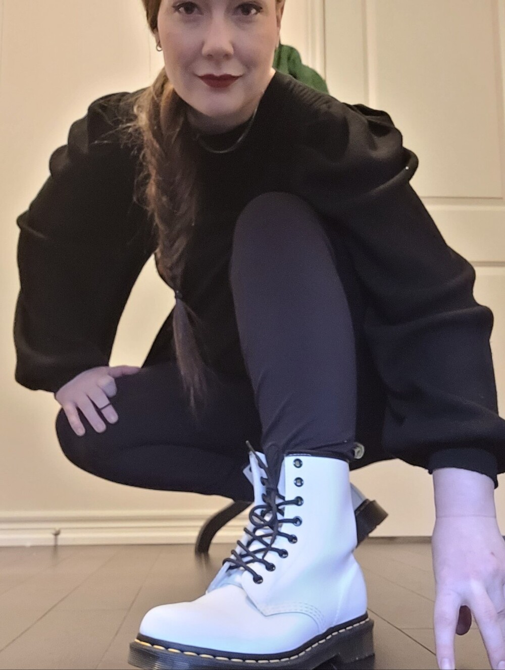 Dr. Martens White Lace-Up Combat Boots for Women